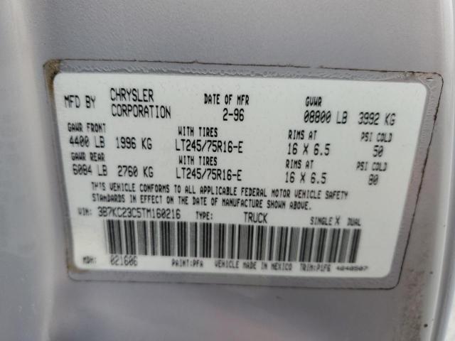 3B7KC23C5TM160216 - 1996 DODGE RAM 2500 SILVER photo 13