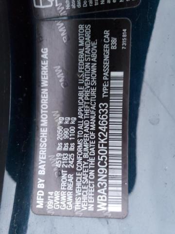 WBA3N9C50FK246633 - 2015 BMW 428 XI BLUE photo 12