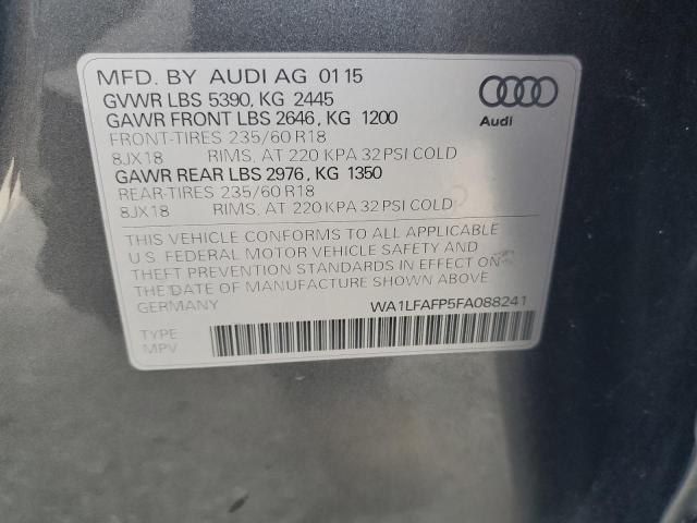 WA1LFAFP5FA088241 - 2015 AUDI Q5 PREMIUM PLUS GRAY photo 14