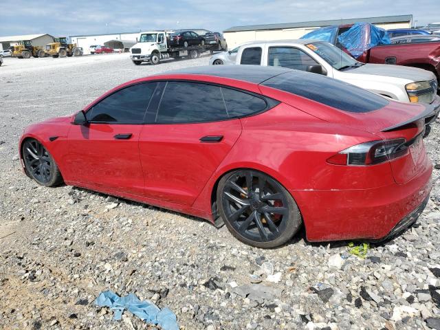 5YJSA1E69MF446924 - 2021 TESLA MODEL S Rojo foto 2