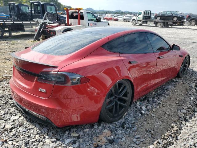 5YJSA1E69MF446924 - 2021 TESLA MODEL S Rojo foto 3