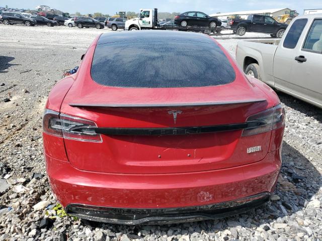 5YJSA1E69MF446924 - 2021 TESLA MODEL S Rojo foto 6