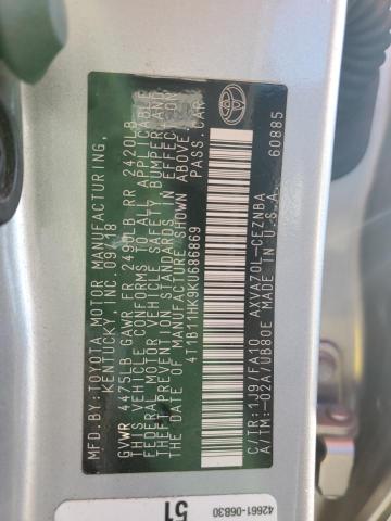 4T1B11HK9KU686869 - 2019 TOYOTA CAMRY L 银色 照片 13