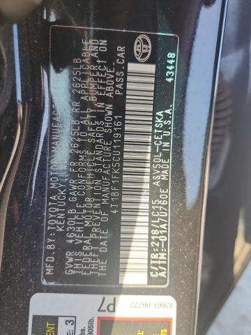 4T1BF1FK5CU119161 - 2012 TOYOTA CAMRY BASE 黑色 照片 12