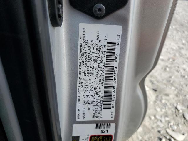 5TETU62N68Z505212 - 2008 TOYOTA TACOMA PRERUNNER ACCESS CAB SILVER photo 12