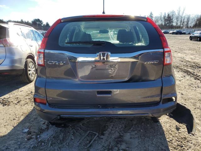 5J6RM4H37FL079508 - 2015 HONDA CR-V LX GRAY photo 6