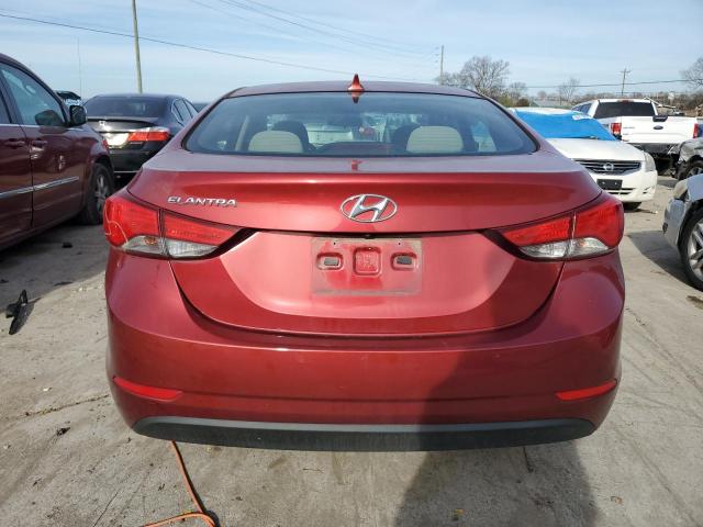 5NPDH4AE9EH542543 - 2014 HYUNDAI ELANTRA SE RED photo 6