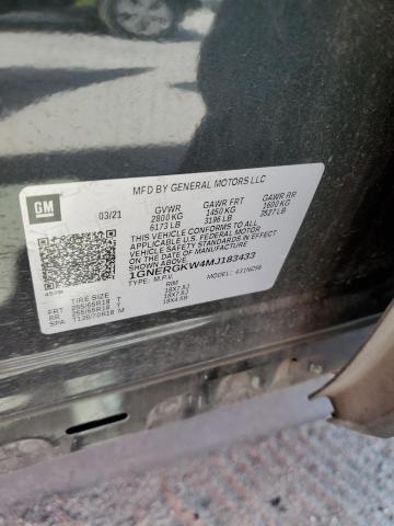 1GNERGKW4MJ183433 - 2021 CHEVROLET TRAVERSE LT ნაცრისფერი ფოტო 14