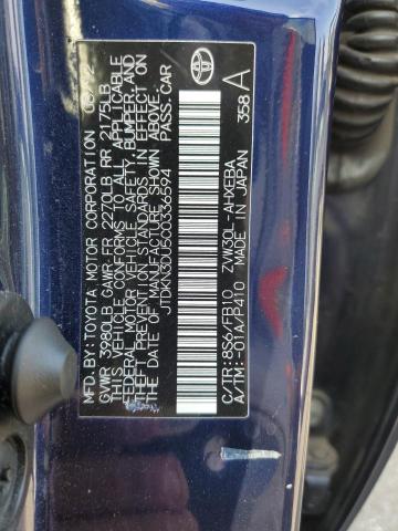 JTDKN3DU5C0336594 - 2012 TOYOTA PRIUS BLUE photo 14