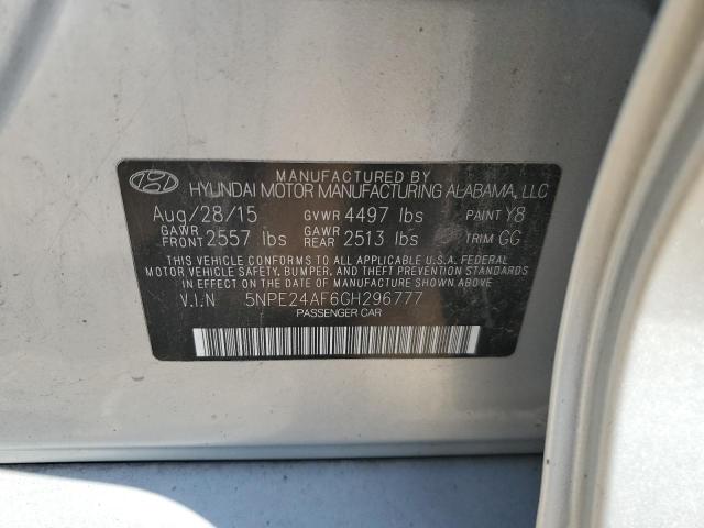 5NPE24AF6GH296777 - 2016 HYUNDAI SONATA SE Gümüş foto 12