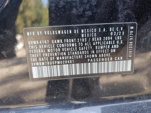 3VWBM7BU5PM020481 - 2023 VOLKSWAGEN JETTA SPORT 黑色 照片 12