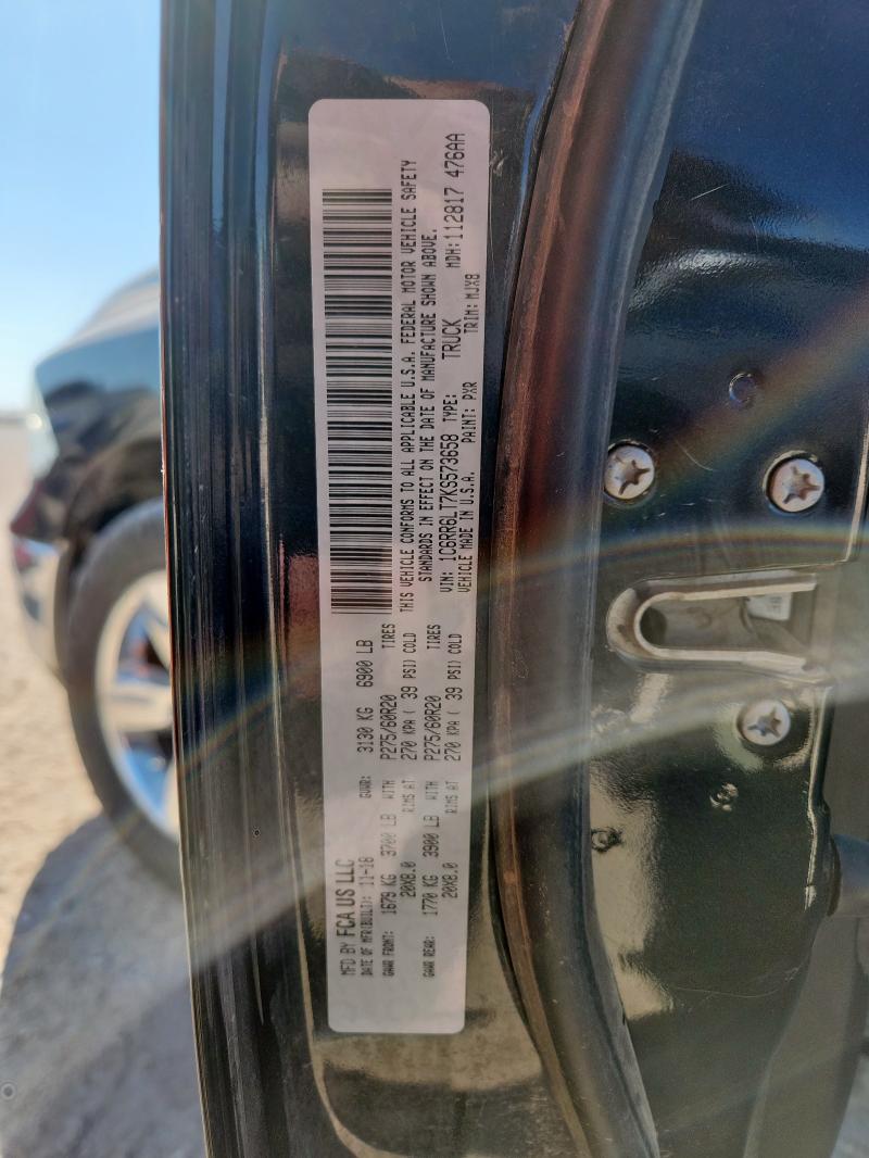 1C6RR6LT7KS573658 - 2019 RAM 1500 CLASS SLT Noir photo 12
