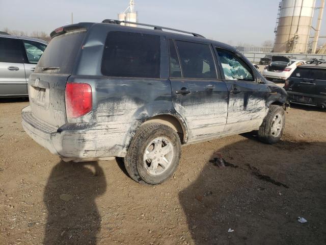 5FNYF18584B010645 - 2004 HONDA PILOT EXL BLUE photo 3