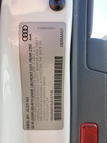 WAUKMAF49JA147195 - 2018 AUDI A4 PREMIUM WHITE photo 12