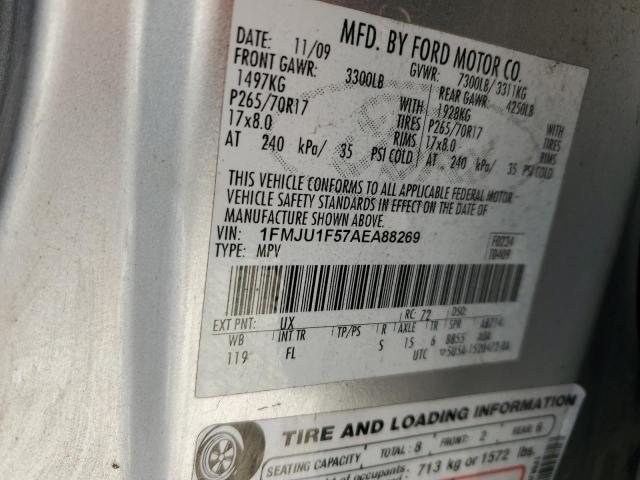 1FMJU1F57AEA88269 - 2010 FORD EXPEDITION XLT SILVER photo 13