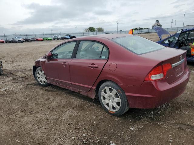 19XFA16569E037705 - 2009 HONDA CIVIC LX მუქწითელი ფოტო 2