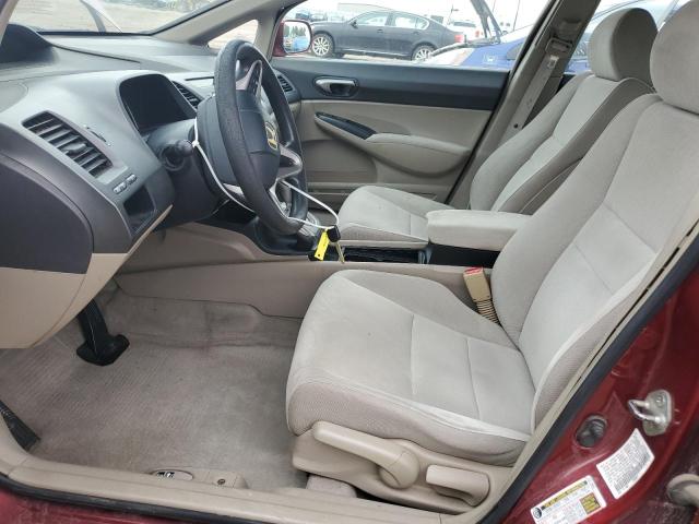 19XFA16569E037705 - 2009 HONDA CIVIC LX მუქწითელი ფოტო 7