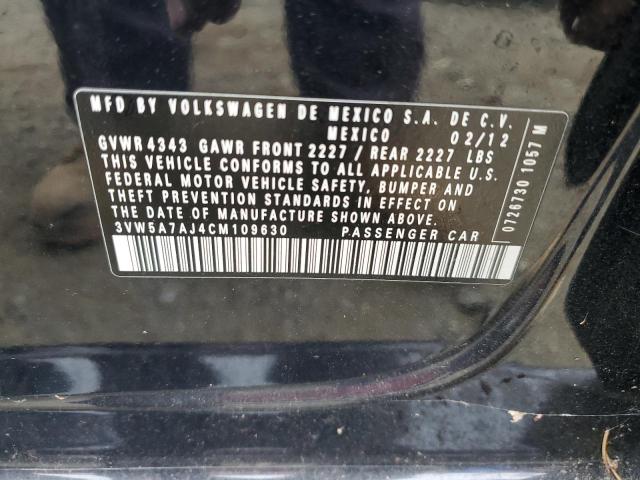 3VW5A7AJ4CM109630 - 2012 VOLKSWAGEN JETTA GLI 黑色 照片 12