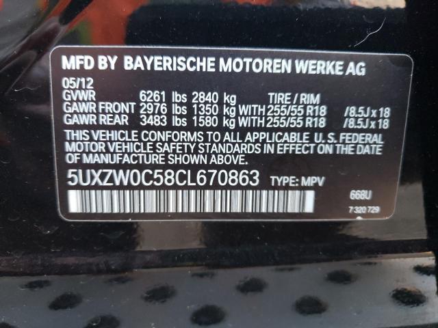 5UXZW0C58CL670863 - 2012 BMW X5 XDRIVE35D BLACK photo 13