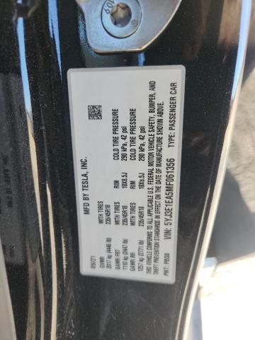 5YJ3E1EA5MF061356 - 2021 TESLA MODEL 3 黑色 照片 12