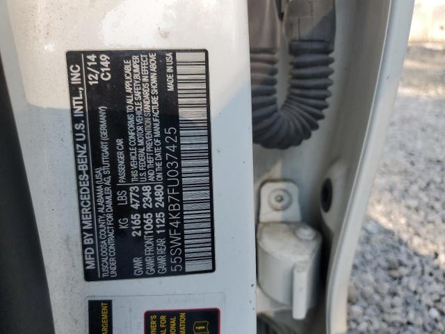 55SWF4KB7FU037425 - 2015 MERCEDES-BENZ C 300 4MATIC WHITE photo 12