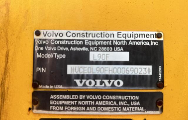 VCE0L90FH00069023 - 2010 VOLVO L90F YELLOW photo 10