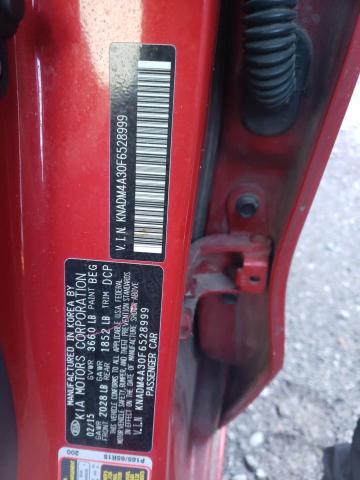 KNADM4A30F6528999 - 2015 KIA RIO LX RED photo 13