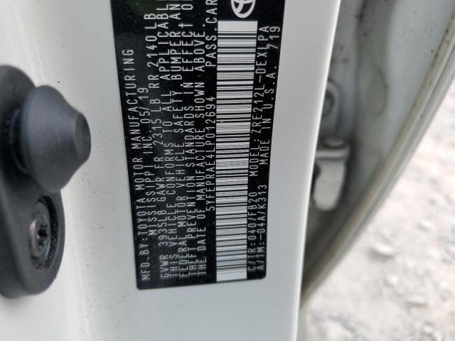 5YFEPRAE4LP012694 - 2020 TOYOTA COROLLA LE თეთრი ფოტო 13