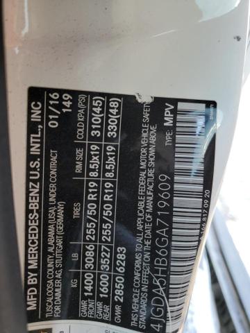 4JGDA5HB6GA719609 - 2016 MERCEDES-BENZ GLE 350 4MATIC WHITE photo 14