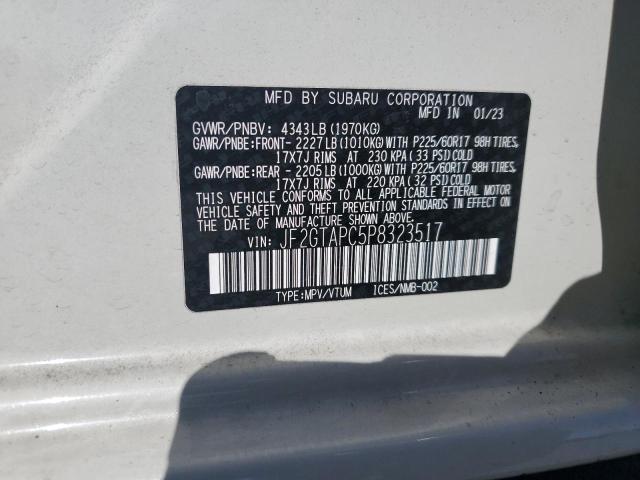 JF2GTAPC5P8323517 - 2023 SUBARU CROSSTREK PREMIUM Սպիտակ լուսանկար 13