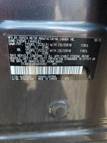 2T3DFREV8FW405892 - 2015 TOYOTA RAV4 LIMITED 灰色 照片 13