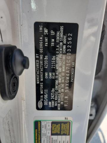 5XXGM4A71CG032562 - 2012 KIA OPTIMA LX WHITE photo 12