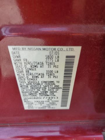 5N1AR18U05C774953 - 2005 NISSAN PATHFINDER LE 红色 照片 13