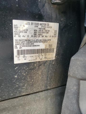 1FM5K8D84DGB96368 - 2013 FORD EXPLORER XLT შავი ფოტო 13