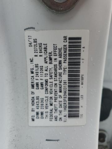 1HGCR3F92HA031381 - 2017 HONDA ACCORD TOURING أبيض صورة 12