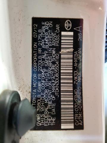 JTDKN3DU8C5504182 - 2012 TOYOTA PRIUS 白色 照片 12