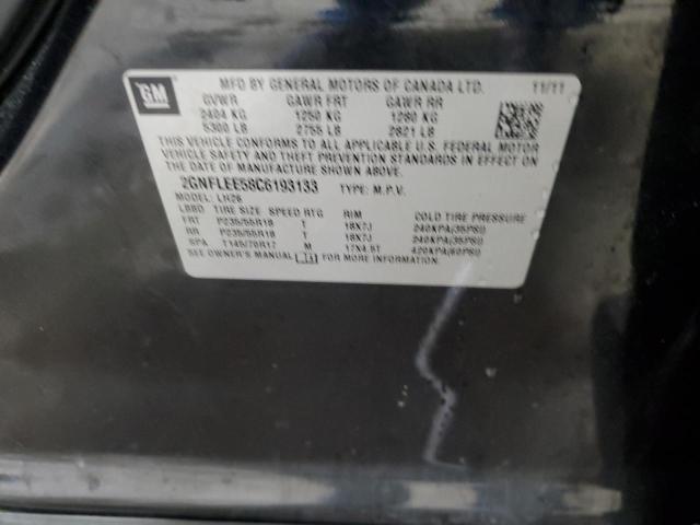 2GNFLEE58C6193133 - 2012 CHEVROLET EQUINOX LT BLACK photo 13