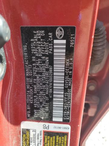 4T1BK1FK1DU529887 - 2013 TOYOTA CAMRY SE RED photo 13