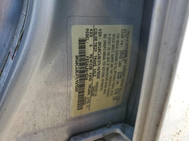 3N1BC13E37L419022 - 2007 NISSAN VERSA S SILVER photo 12