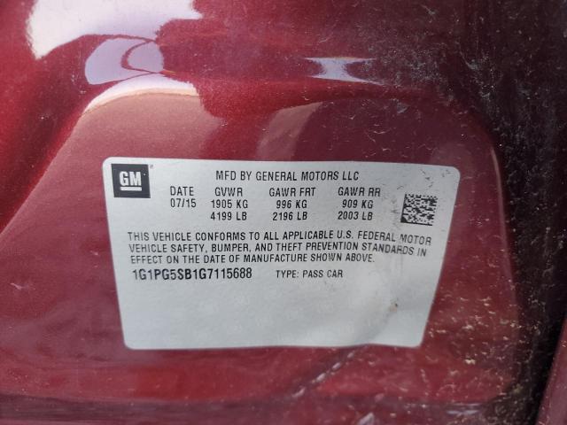 1G1PG5SB1G7115688 - 2016 CHEVROLET CRUZE LIMI LTZ MAROON photo 13