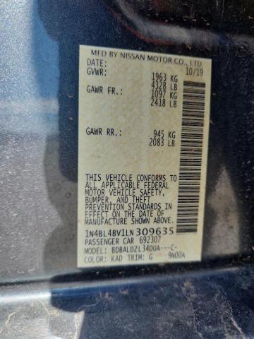 1N4BL4BV1LN309635 - 2020 NISSAN ALTIMA S GRAY photo 12