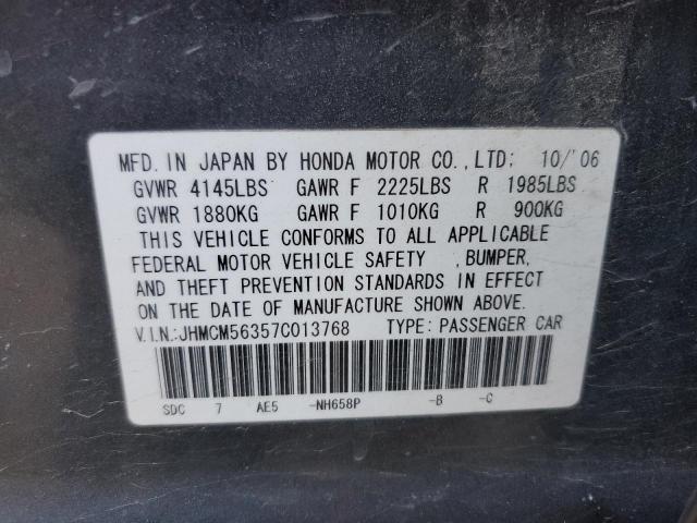 JHMCM56357C013768 - 2007 HONDA ACCORD SE CHARCOAL photo 13