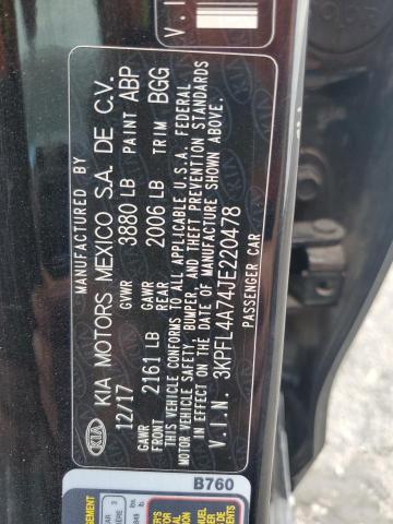 3KPFL4A74JE220478 - 2018 KIA FORTE LX Siyah fotoğraf 13