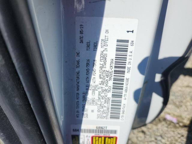 5TFRX5GN8KX155505 - 2019 TOYOTA TACOMA ACCESS CAB WHITE photo 12