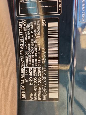 WDBFA68FXYF195292 - 2000 MERCEDES-BENZ SL 500 绿色 照片 12