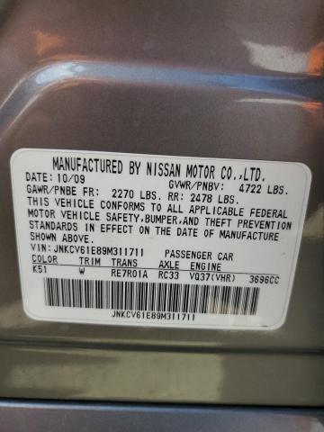 JNKCV61E89M311711 - 2009 INFINITI G37 BASE GRAY photo 12