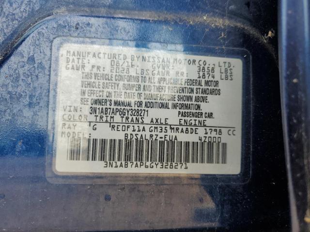 3N1AB7AP6GY328271 - 2016 NISSAN SENTRA S 蓝色 照片 12