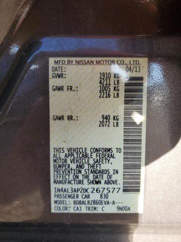 1N4AL3AP2DC267577 - 2013 NISSAN ALTIMA 2.5 GRAY photo 12