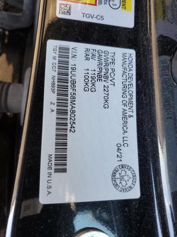 19UUB6F58MA802542 - 2021 ACURA TLX TECH A BLACK photo 13