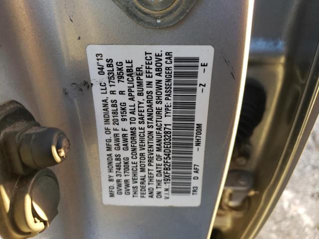 19XFB2F54DE032871 - 2013 HONDA CIVIC LX SILVER photo 12